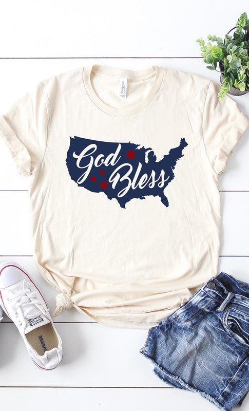 God Bless America PLUS Size Graphic Tee