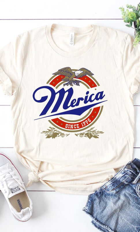 Retro Merica Eagle Patriotic Graphic Tee