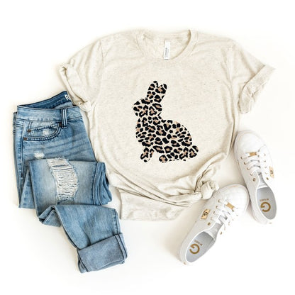 Leopard Bunny Short Sleeve Graphic Tee