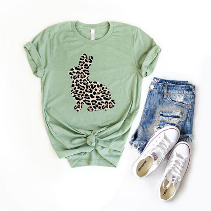 Leopard Bunny Short Sleeve Graphic Tee