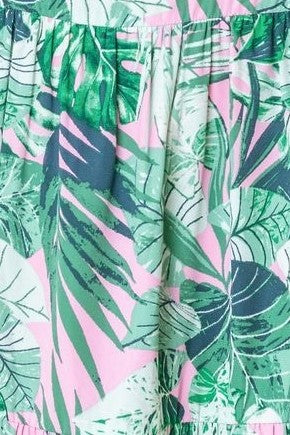 Halter Neck Tropical Sash Dress