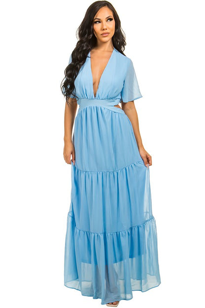 SEXY CHIFFON MAXI DRESS