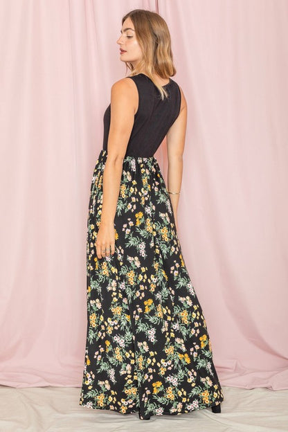 Sleeveless Floral Maxi Dress