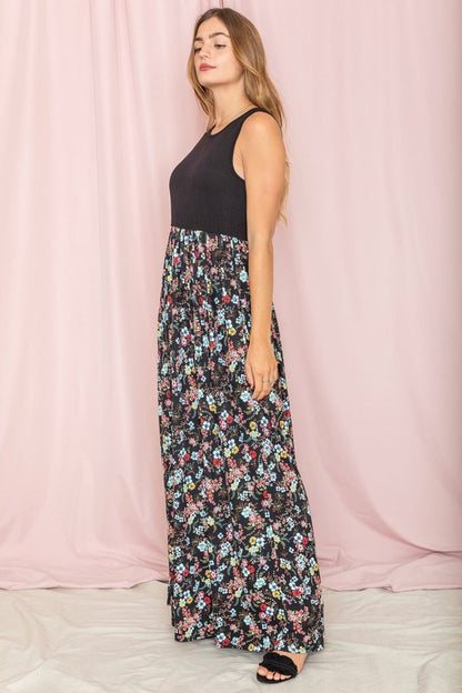 Sleeveless Floral Maxi Dress