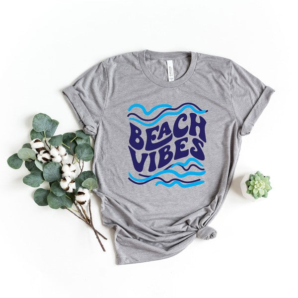 Beach Vibes Wave Retro Short Sleeve Graphic Tee