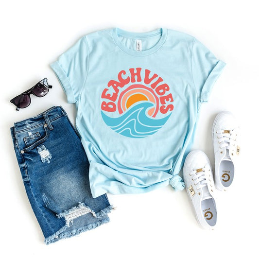 Beach Vibes Circle Short Sleeve Graphic Tee