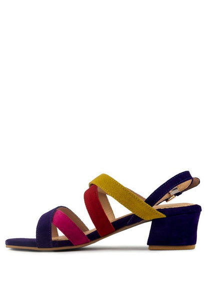 ASTRID MID HEELED BLOCK LEATHER SANDAL