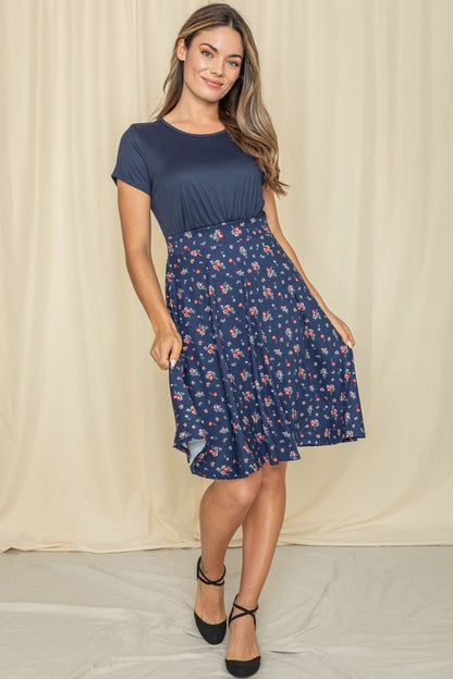 Floral Band Flare Dress