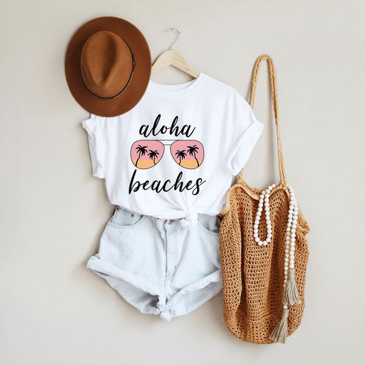 Aloha Beaches Sunglasses Short Sleeve Graphic Tee