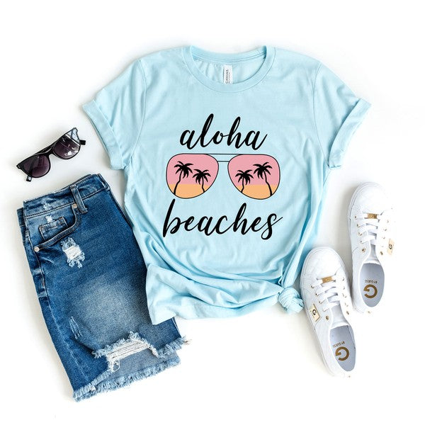 Aloha Beaches Sunglasses Short Sleeve Graphic Tee