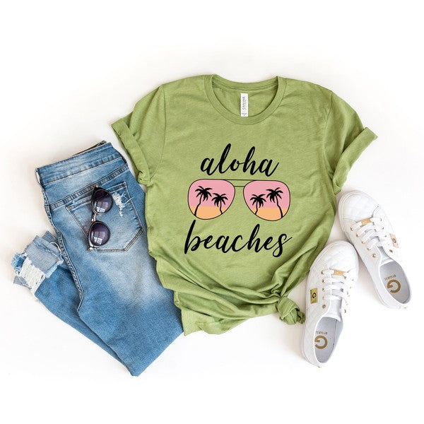 Aloha Beaches Sunglasses Short Sleeve Graphic Tee