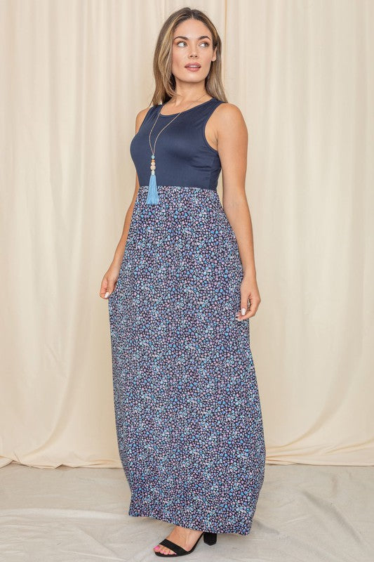 Sleeveless Floral Maxi Dress