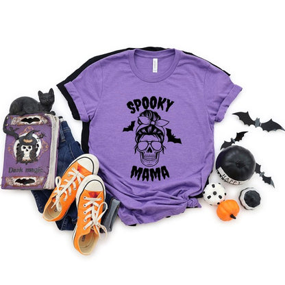 Spooky Mama Skull Short Sleeve Graphic Tee