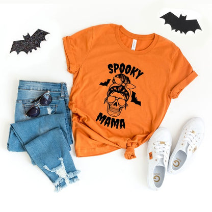 Spooky Mama Skull Short Sleeve Graphic Tee