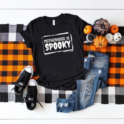 Motherhood Is Spooky Short Sleeve Graphic Tee