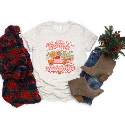 Groovy Little Christmas Truck Short Sleeve Tee