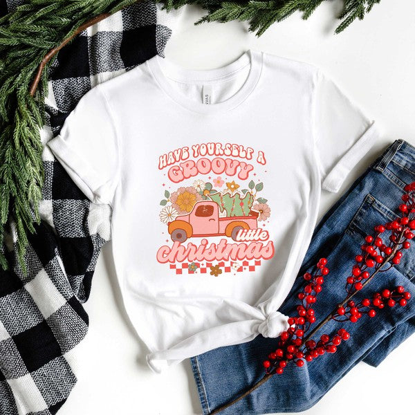 Groovy Little Christmas Truck Short Sleeve Tee