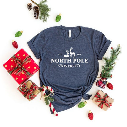 North Pole University Short Sleeve Graphic Tee