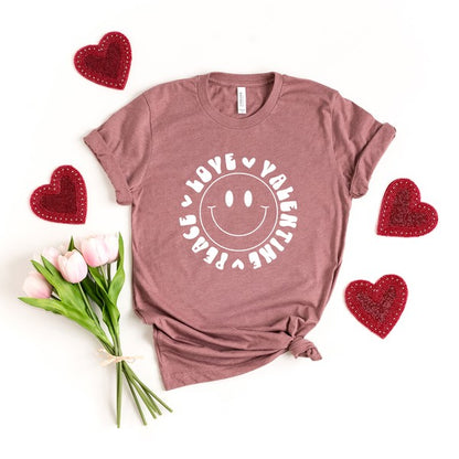 Peace Love Valentine Short Sleeve Tee