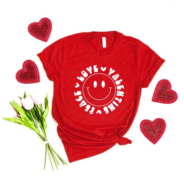 Peace Love Valentine Short Sleeve Tee