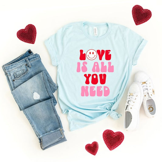 Love Is All You Need Smiley Short Sleeve Tee