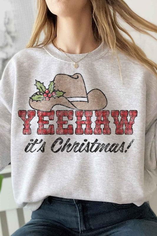 Yeehaw Country Christmas Graphic Sweatshirt