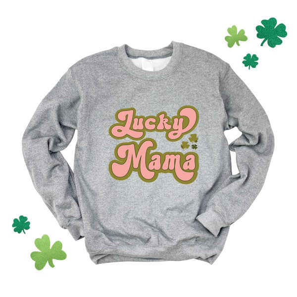 Lucky Mama Retro Clovers Chart Graphic Sweatshirt