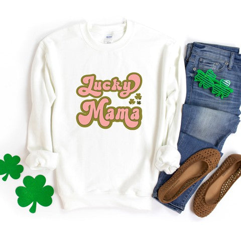 Lucky Mama Retro Clovers Chart Graphic Sweatshirt