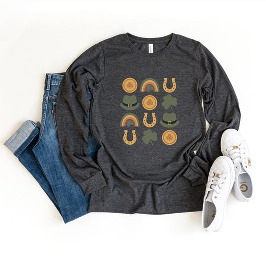 St. Patrick's Day Chart Long Sleeve Graphic Tee