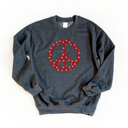 Patriotic Peace Sign Graphic Sweatshirt