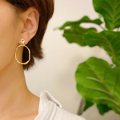 Modern Molten Oval Drop Earrings