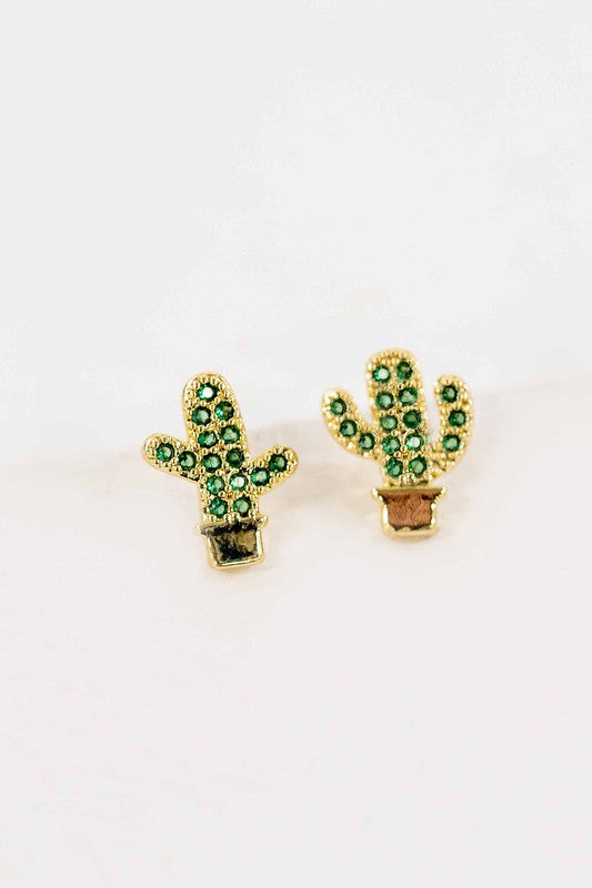 Mini Cactus Earrings