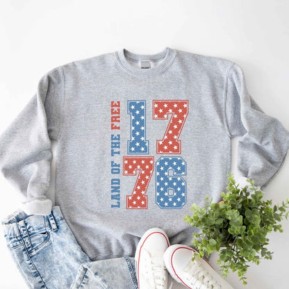 Land Of The Free Retro Stars Graphic Sweatshirt