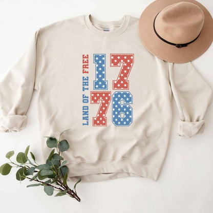 Land Of The Free Retro Stars Graphic Sweatshirt