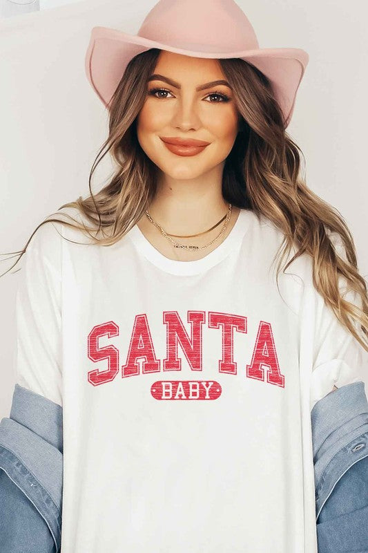 SANTA BABY CHRISTMAS GRAPHIC TEE