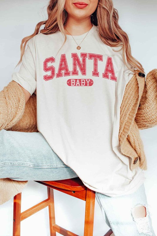 SANTA BABY CHRISTMAS GRAPHIC TEE