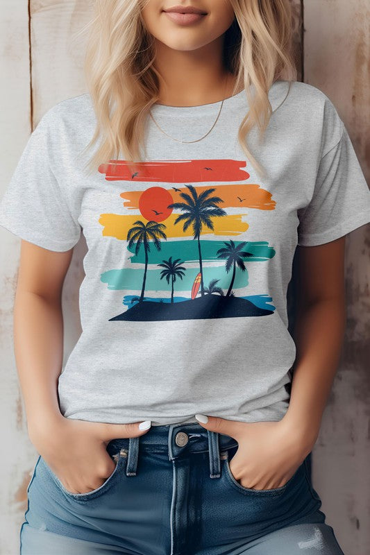 Vintage Retro Style Beach Surfer Graphic Tee