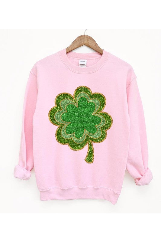 Four Leaf Clovers Graphic Fleece Sweatshirts.