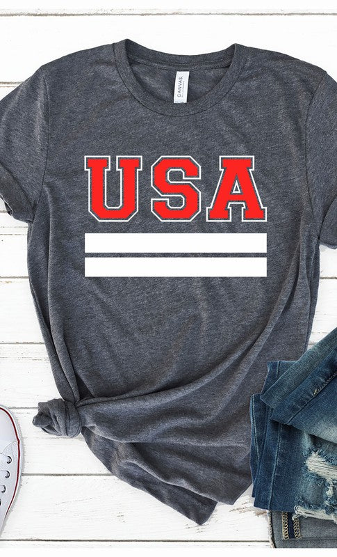 Retro Varsity USA Plus Size Graphic Tee