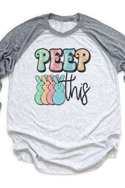 Easter Colorful Peep This Graphic Raglan