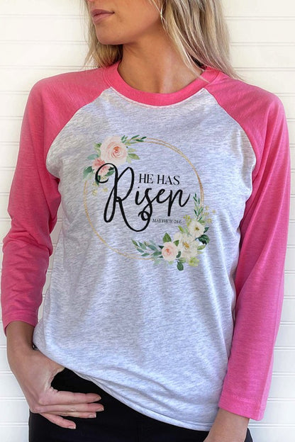 Easter Has Risen Floral Circle Raglan