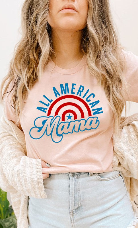 All American Mama Rainbow Graphic Tee