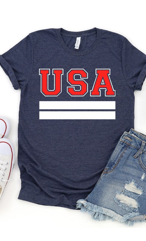 Retro Varsity USA Plus Size Graphic Tee