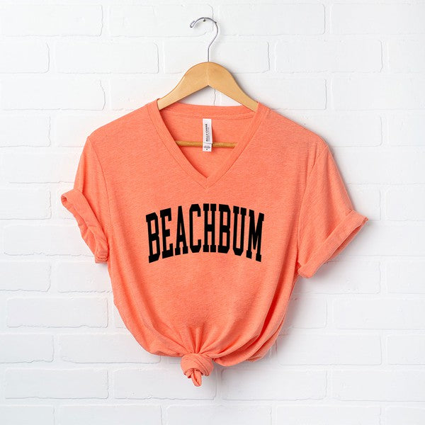 Beach Bum Curved Short Sleeve V-Neck Tee