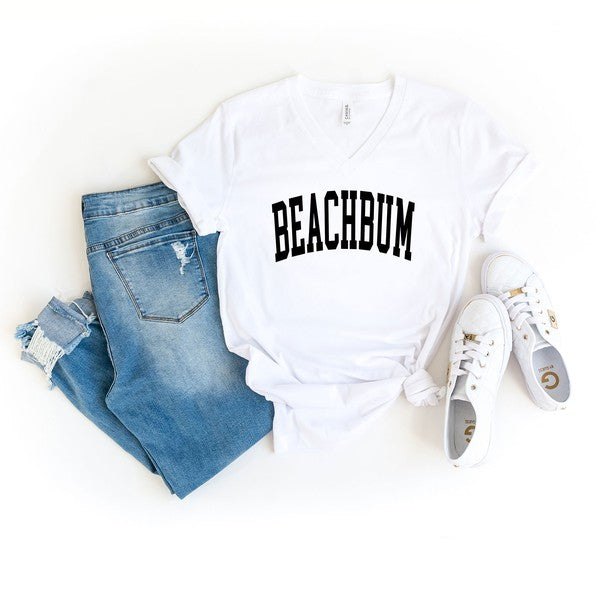 Beach Bum Curved Short Sleeve V-Neck Tee