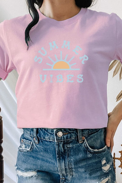 Summer Vibes Sunset Fun Vacation Graphic Tee