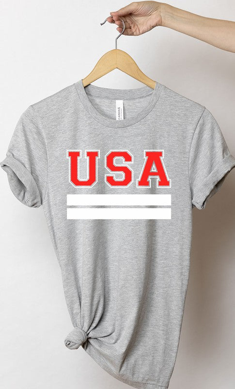 Retro Varsity USA Plus Size Graphic Tee