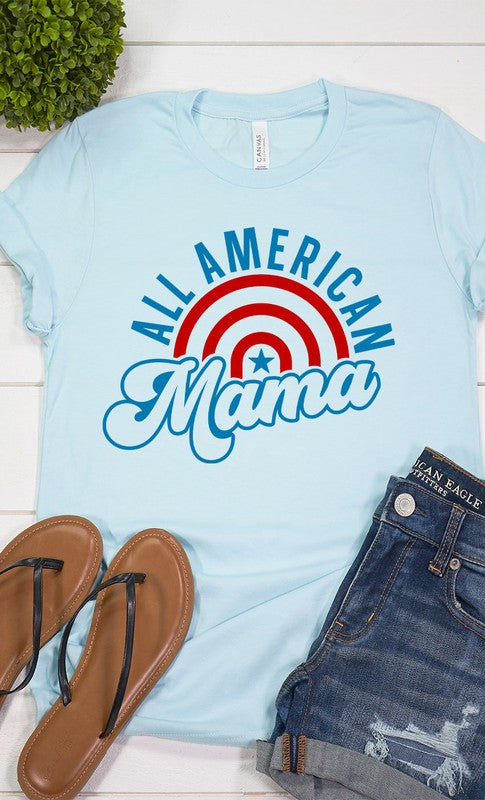 All American Mama Rainbow Graphic Tee