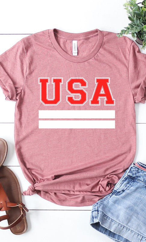 Retro Varsity USA Plus Size Graphic Tee