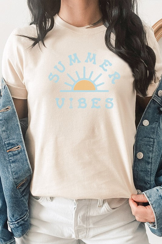 Summer Vibes Sunset Fun Vacation Graphic Tee